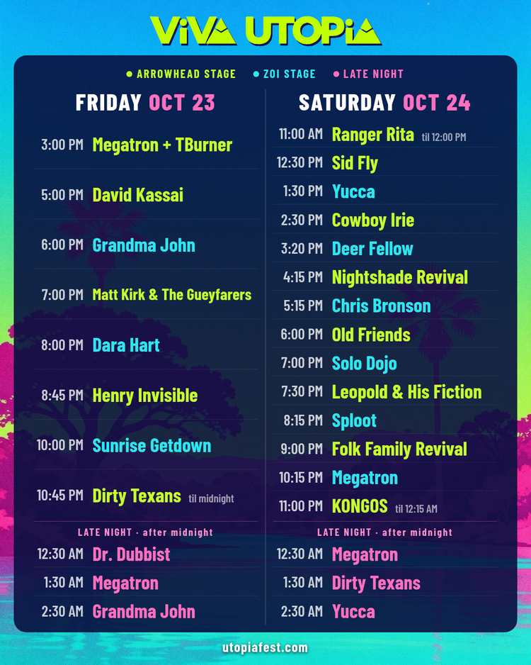 ViVA UTOPiA 2026 — October 23–24 Austin concert poster